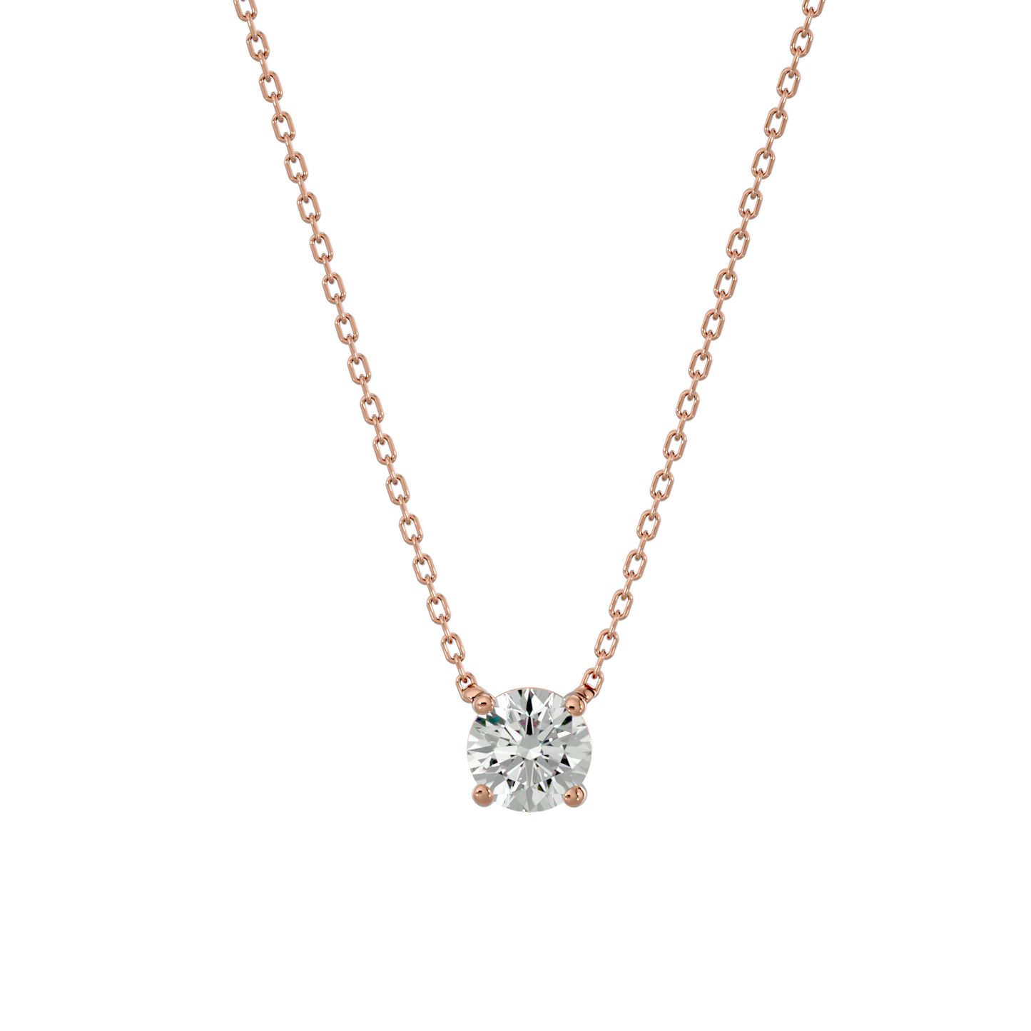 Natural Diamond Solitaire Pendant Set